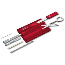 Ніж Victorinox Swisscard 82х54х4мм,10функ,черв.прозор (блістер)