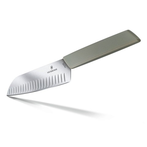 Кухонний ніж Victorinox Swiss Modern Santoku лезо 17см ріфл. з зел. ручкою (блістер)