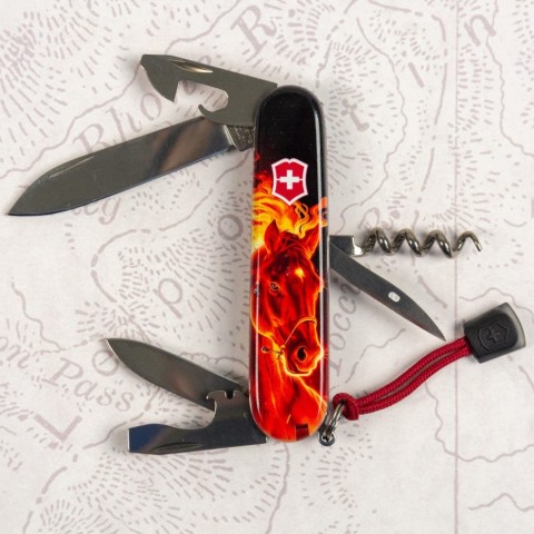 Складаний ніж Victorinox SPARTAN ZODIAC Червоний вогняний кінь 1.3603.Z5200pk