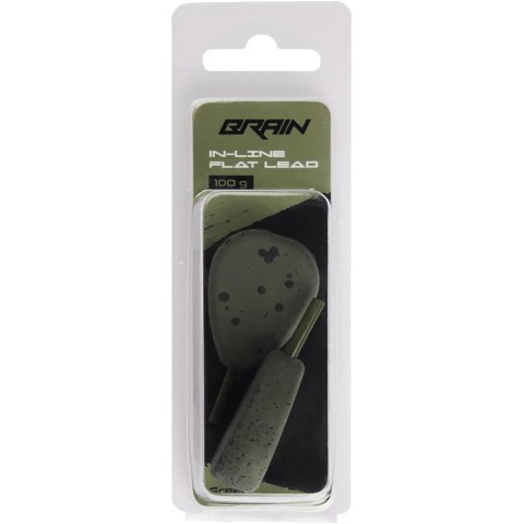 Грузило Brain In-Line Flat Lead 100g 2шт/уп green