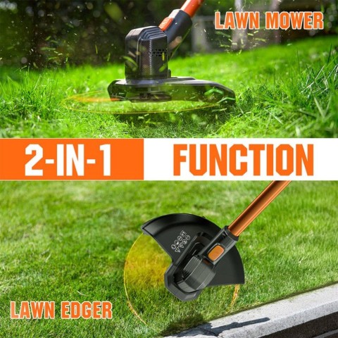 Акумуляторна газонокосарка тример Litheli, живлення від павербанку (УМБ Litheli Power Bank 10000 mAh, 45 W, 2А в комплекті)