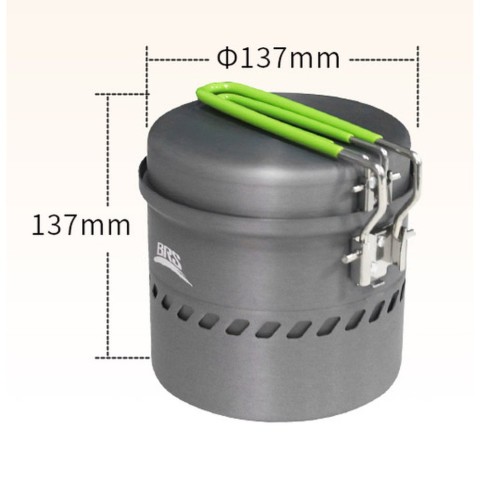 Набір туристичного посуду (каструля + сковорідка) BRS-TS19A, 1л, алюміній