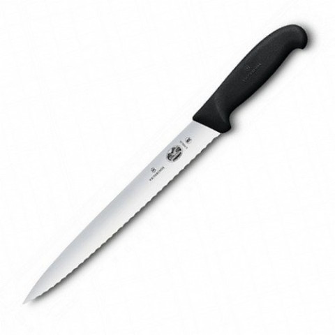 Кухонний ніж Victorinox Fibrox Slicing лезо 25см хвил. з чорн. ручкою