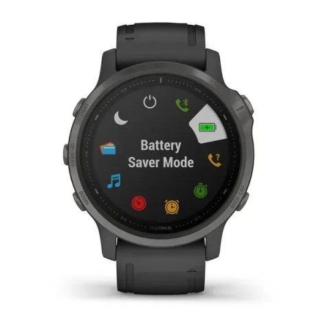 Смарт-часы Garmin fenix 6S Pro Sapphire серые DLC с черным ремешком
