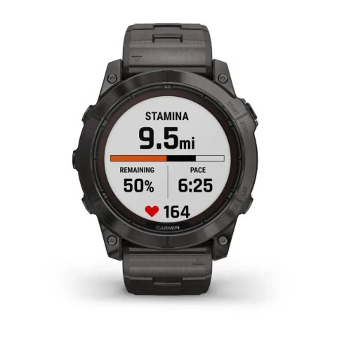 Смарт-годинник Garmin fenix 7X Pro Sapphire Solar Edition карбоново-сірий титановий DLC з титановим вентильованим браслетом