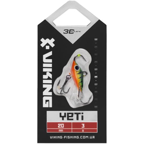 Балансир Viking Fishing Yeti Ice Jig 20mm 3.0g #28 Chrome Perch