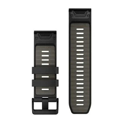 Ремінці для годинника Garmin QuickFit 26 силіконові чорні/гравійно-сірі