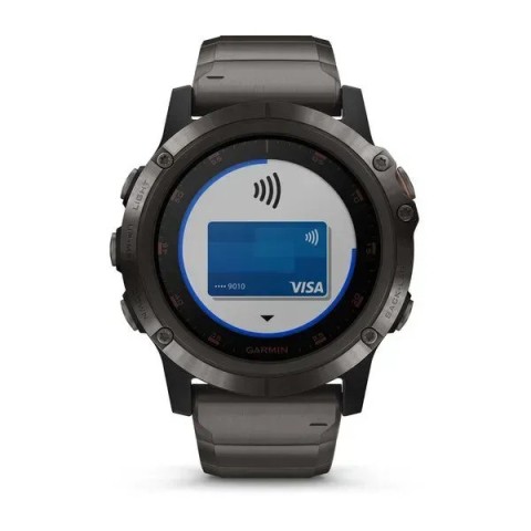 Смарт-часы Garmin fenix 5X Plus Sapphire серые титановые DLC с титановым ремешком