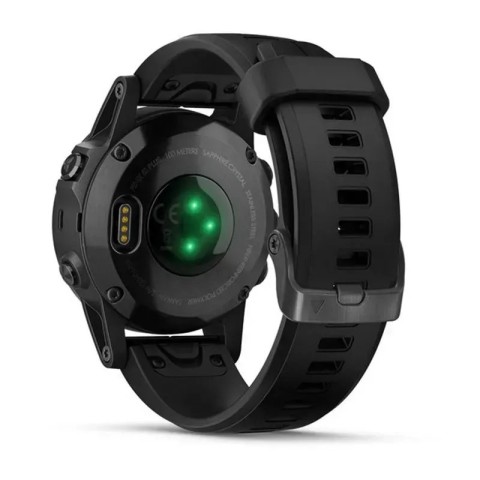 Смарт-годинник Garmin fenix 5S Plus Sapphire чорний з чорним ремінцем