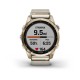 Смарт-часы Garmin fenix 7S Sapphire Solar кремово-золотистые титановые с нейлоновым ремешком кремового цвета