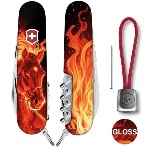 Складаний ніж Victorinox SPARTAN ZODIAC Червоний вогняний кінь 1.3603.Z5200pk