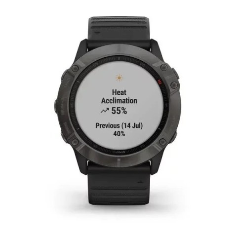 Смарт-часы Garmin fenix 6X Sapphire Edition серые DLC с черным ремешком