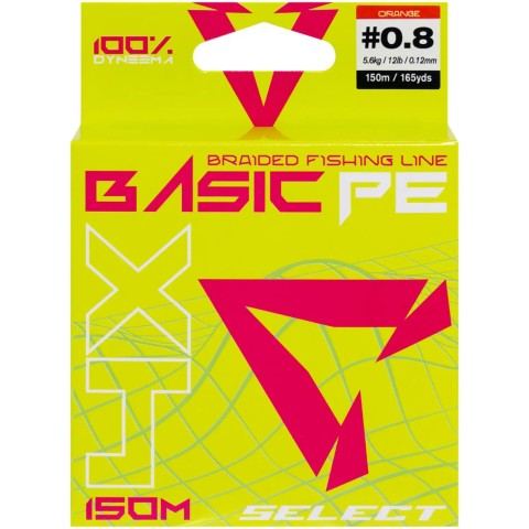 Шнур Select Basic PE Orange 150m #0.8/0.12mm 12lb/5.6kg