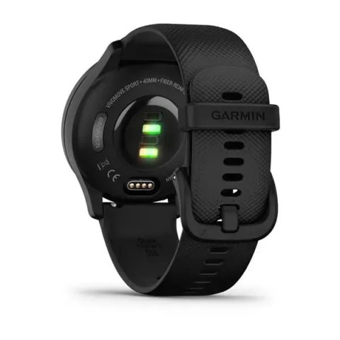 Смарт-часы Garmin vivomove Sport черные с силиконовым ремешком и графитовыми вставками