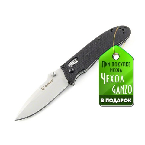 Ніж складаний туристичний Ganzo G704 ( 8.6 см) 440С / G10 чорний