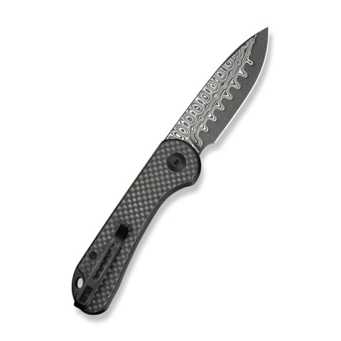 Ніж складаний кишеньковий Civivi Elementum Slip Joint, (7.5 см) Damascus / Carbon Fiber сірий