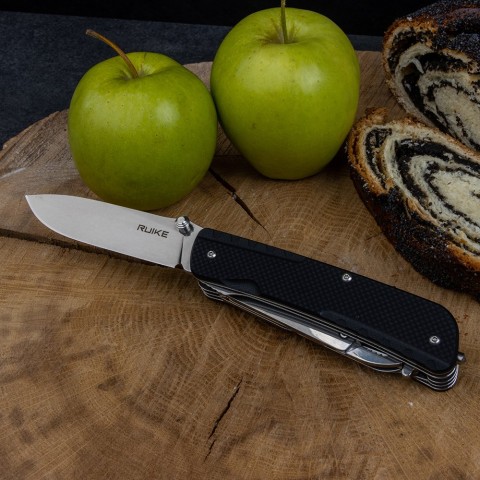Багатофункціональний ніж Ruike Trekker LD41-B, (8.5 см) 12C27 / G10 чорний, 22 інстр.