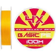 Шнур Select Basic PE Orange 100m #0.6/0.10mm 10lb/4.8kg