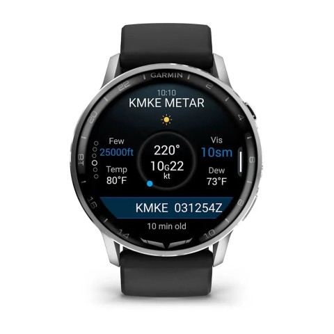 Смарт-годинник Garmin D2 Air X15 сріблястий з чорним силіконовим ремінцем