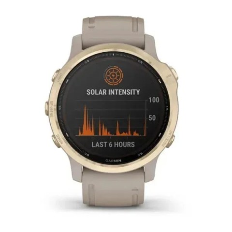 Смарт-годинник Garmin fenix 6S Pro Solar Edition світло-золотистий з пісочним ремінцем
