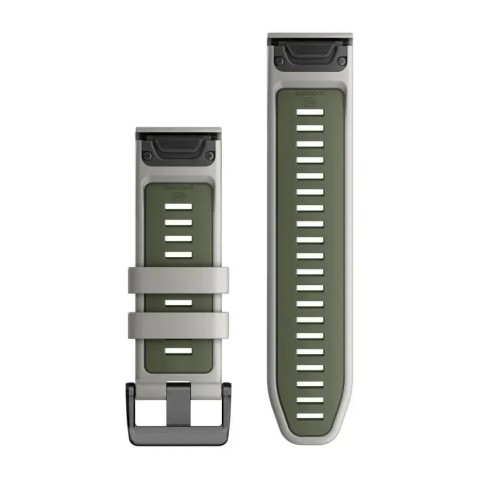Ремінці для годинника Garmin QuickFit 26 силіконові, туманно-сірі/мохові