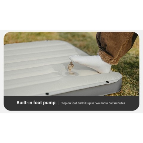 Матрац туристичний надувний одномісний  Naturehike CNK2450WS035, 198х68х9.5 см, коричневий із вбудованою помпою для надування