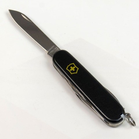 Ніж Victorinox Spartan Mat 91мм,12функ,чорн.мат,штоп,жовт.лого