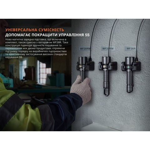 Ліхтар професійний Fenix WF25RM з магнітною зарядкою