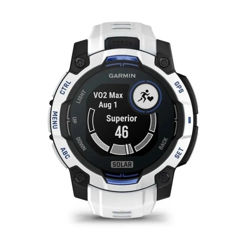Смарт-часы Garmin Instinct 3 (45 мм) Solar белый камень/белый/синяя молния