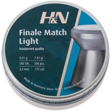 Пули пневм H&N Finale Match Light, 4,49 мм , 0.51 г, 500 шт/уп