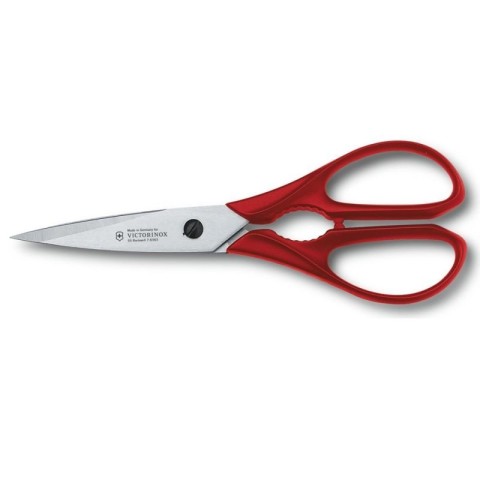Набір кухонний Victorinox SwissClassic Kitchen Set 4шт з черв. ручкою (2 ножа, ножиці, овочечистка) у подар.упак.