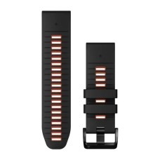 Ремешки для часов Garmin QuickFit 26 силиконовые, черные/пламенно-красные