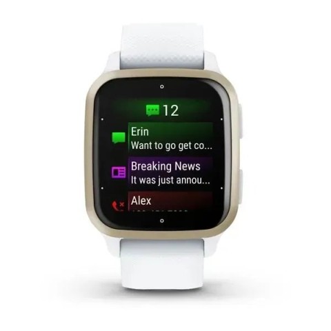 Смарт-годинник Garmin Venu Sq 2 білий з кремово-золотистим безелем