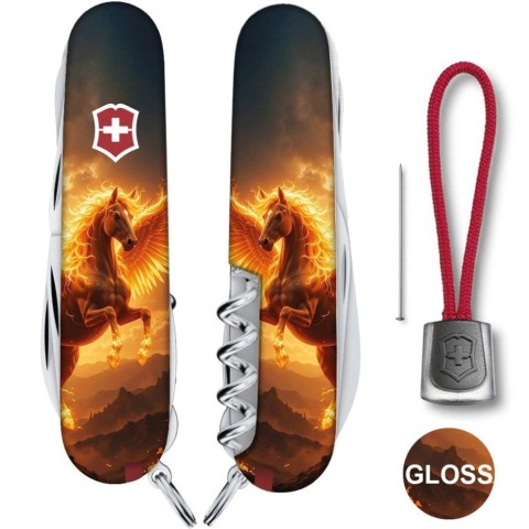 Складаний ніж Victorinox HUNTSMAN ZODIAC Вогняний пегас 1.3713.3.Z5250pk