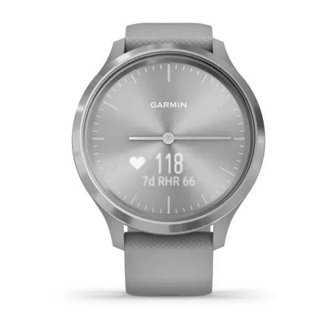 Смарт-годинник Garmin vivomove 3 зі сріблястим безелем та припилено-сірим ремінцем