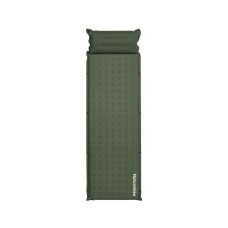 Матрац туристичний із подушкою, самонадувний одномісний Naturehike CNK2550WS025, вологостійкий, 200х65х3 см, зелений