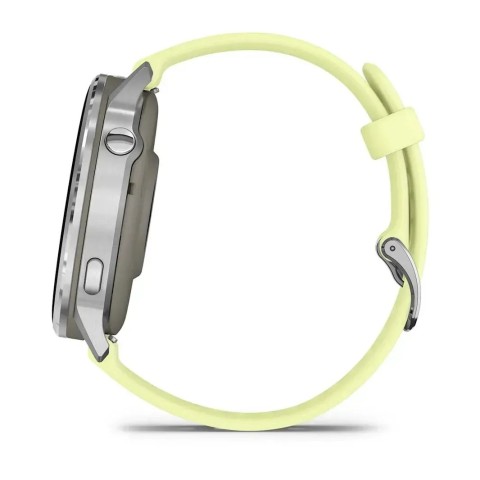 Смарт-часы Garmin Venu 4 (45 мм) серебристый с цитроновым силиконовым ремешком
