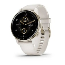Смарт-годинник Garmin Venu 2 Plus айворі з кремово-золотистим безелем і силіконовим ремінцем