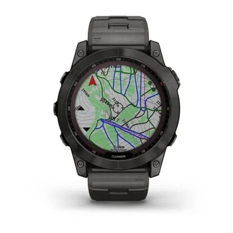 Смарт-годинник Garmin fenix 7X Sapphire Solar карбоново-сірий титановий DLC з титановим вентильованим браслетом