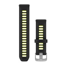 Швидкозмінні ремінці Garmin силіконові (20 мм) чорні / яскраво-жовті