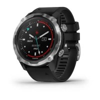 Смарт-часы Garmin Descent Mk2 из нержавеющей стали с черным ремешком