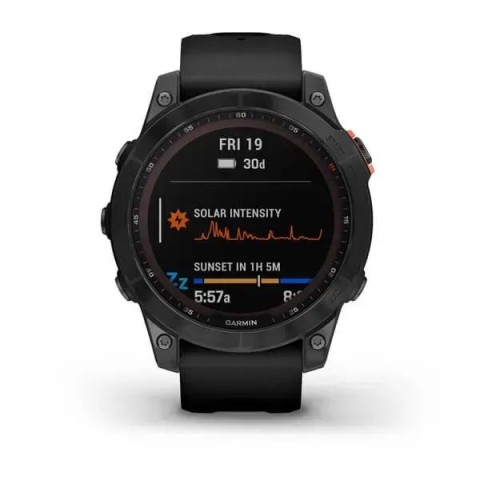 Смарт-часы Garmin fenix 7 Solar сланцево-серые с черным ремешком