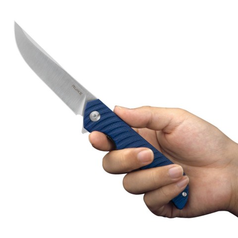 Ніж складаний туристичний Ruike P122-ME, (9.2 см) 14C28N / мікарта синій