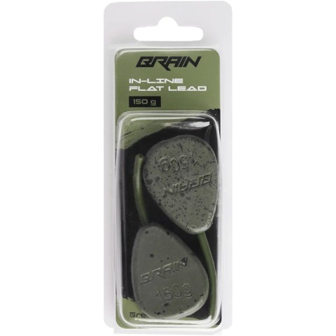 Грузило Brain In-Line Flat Lead 150g 2шт/уп green