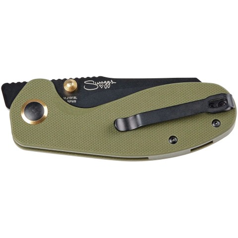 Нож CJRB Maileah L Black Blade, AR-RPM9 Steel, G10 green