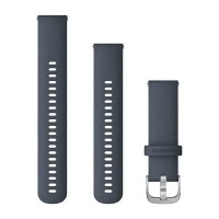 Быстросменные ремешки Garmin силиконовые (22 мм) гранитно-синие с серебристой фурнитурой