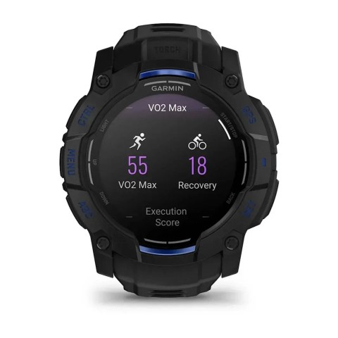 Смарт-годинник Garmin Instinct 3 (50 мм) AMOLED чорний/синя блискавка