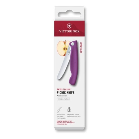 Складаний ніж для пікніка Victorinox Swiss Classic 11см хвил фіол 6.7835.FC1