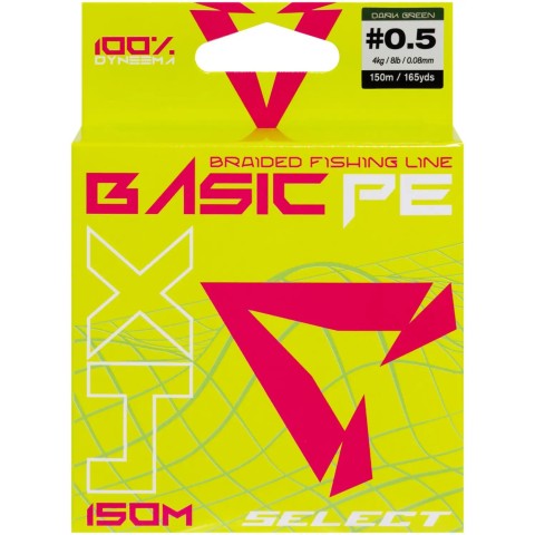 Шнур Select Basic PE Green 150m #0.5/0.08mm 8lb/4kg