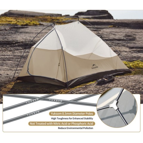 Намет надлегкий двомісний Naturehike Cloud Up Pro CNK2350WS020, коричневий